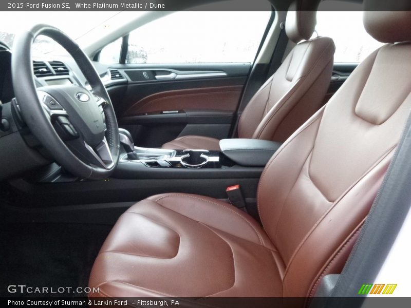 White Platinum Metallic / Dune 2015 Ford Fusion SE