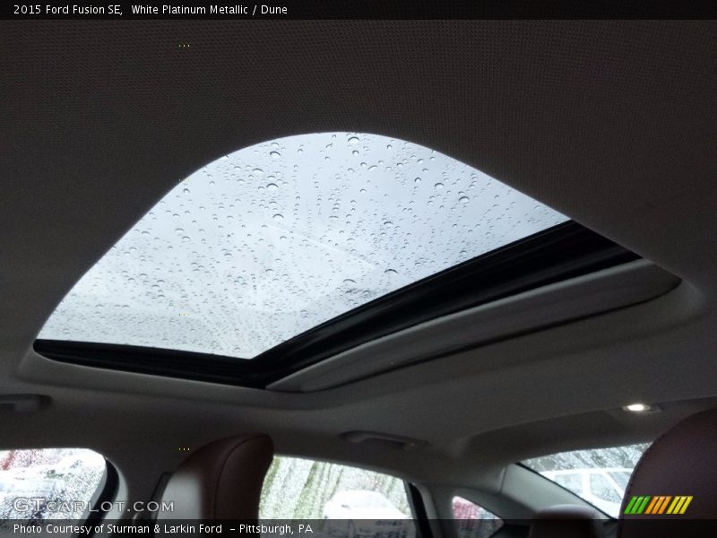 White Platinum Metallic / Dune 2015 Ford Fusion SE