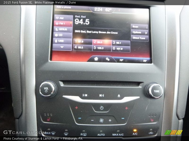 White Platinum Metallic / Dune 2015 Ford Fusion SE