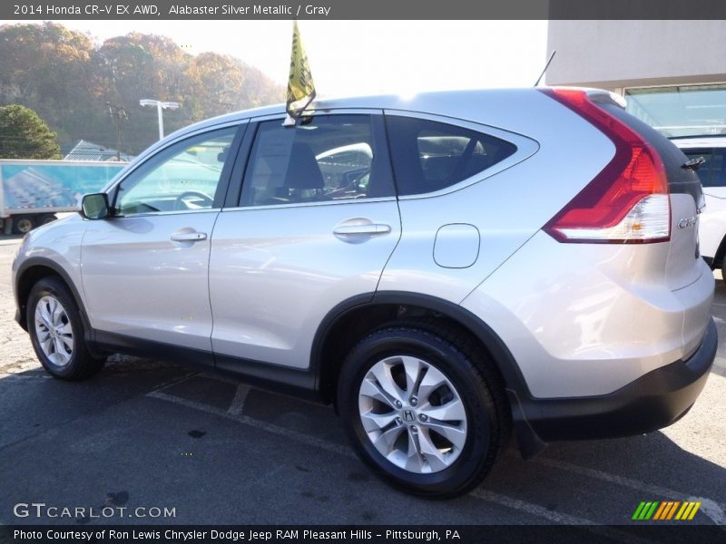 Alabaster Silver Metallic / Gray 2014 Honda CR-V EX AWD