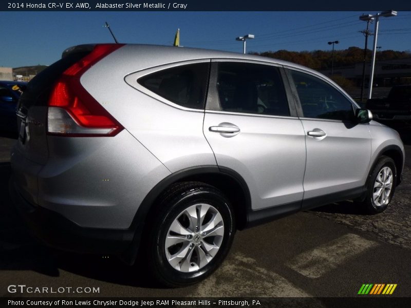 Alabaster Silver Metallic / Gray 2014 Honda CR-V EX AWD