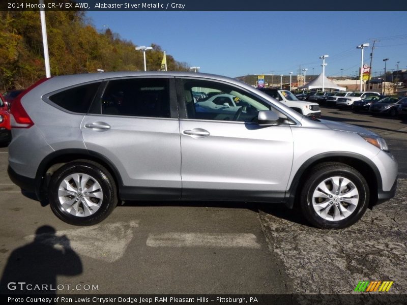 Alabaster Silver Metallic / Gray 2014 Honda CR-V EX AWD