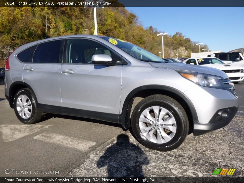 Alabaster Silver Metallic / Gray 2014 Honda CR-V EX AWD