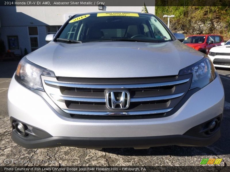 Alabaster Silver Metallic / Gray 2014 Honda CR-V EX AWD