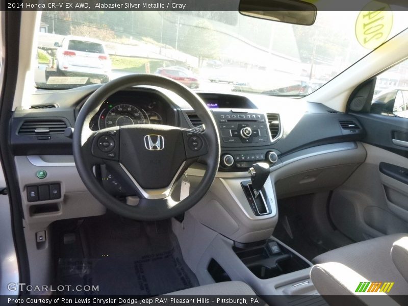 Alabaster Silver Metallic / Gray 2014 Honda CR-V EX AWD
