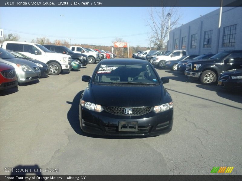 Crystal Black Pearl / Gray 2010 Honda Civic LX Coupe