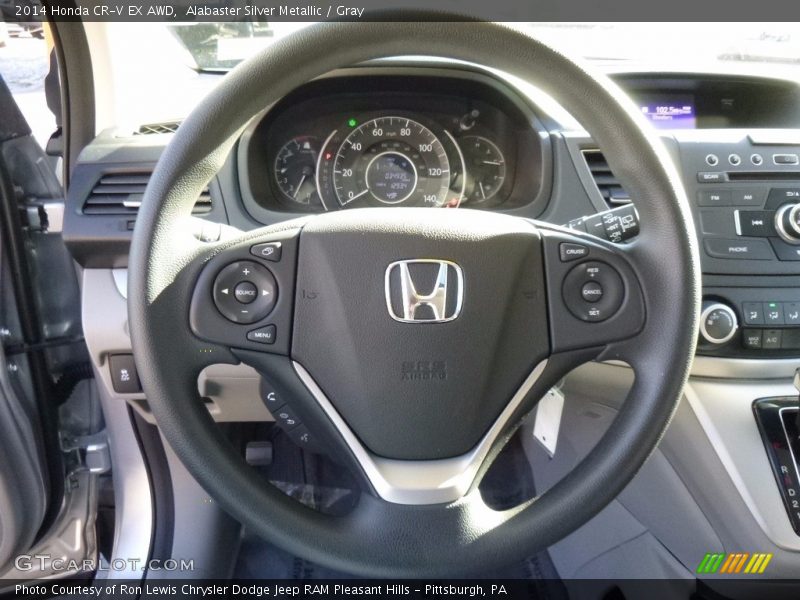Alabaster Silver Metallic / Gray 2014 Honda CR-V EX AWD