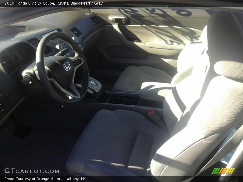 Crystal Black Pearl / Gray 2010 Honda Civic LX Coupe