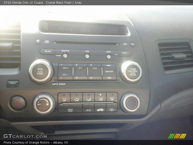 Crystal Black Pearl / Gray 2010 Honda Civic LX Coupe