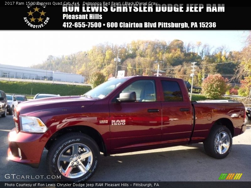 Delmonico Red Pearl / Black/Diesel Gray 2017 Ram 1500 Express Quad Cab 4x4