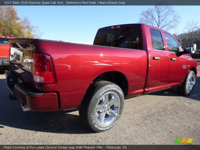 Delmonico Red Pearl / Black/Diesel Gray 2017 Ram 1500 Express Quad Cab 4x4