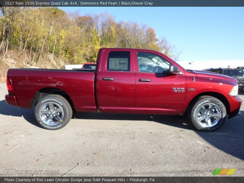 Delmonico Red Pearl / Black/Diesel Gray 2017 Ram 1500 Express Quad Cab 4x4