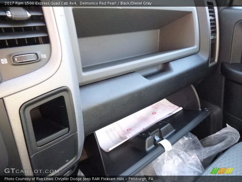 Delmonico Red Pearl / Black/Diesel Gray 2017 Ram 1500 Express Quad Cab 4x4