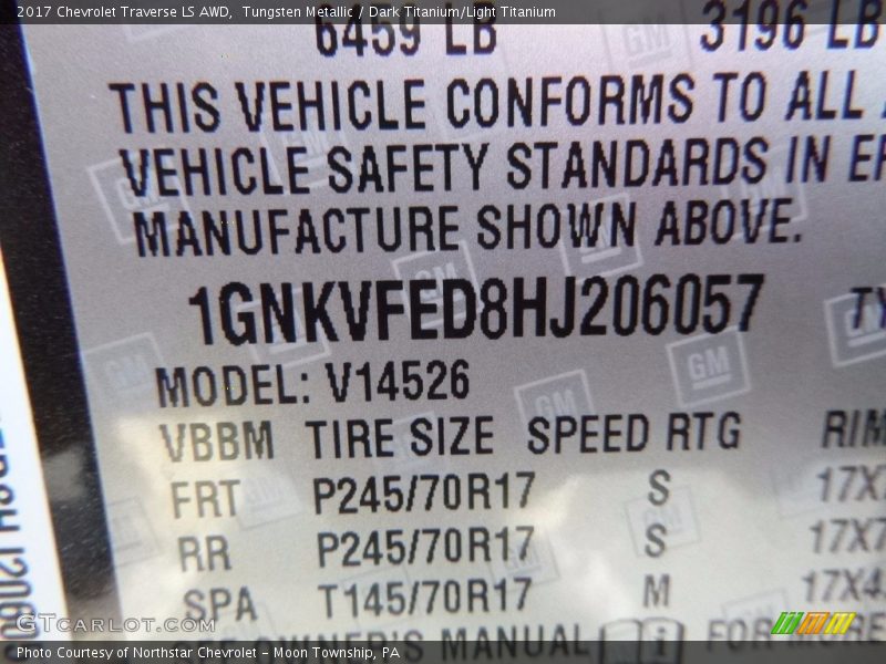 Tungsten Metallic / Dark Titanium/Light Titanium 2017 Chevrolet Traverse LS AWD