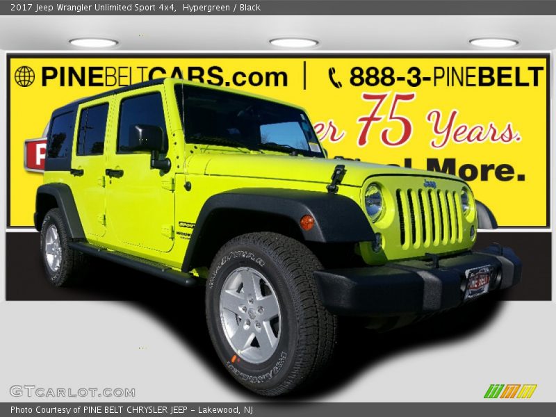 Hypergreen / Black 2017 Jeep Wrangler Unlimited Sport 4x4