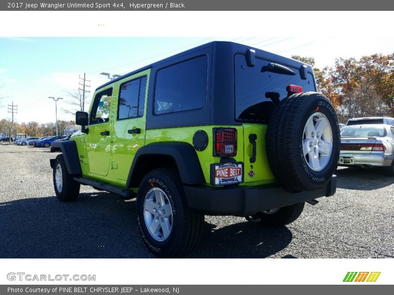 Hypergreen / Black 2017 Jeep Wrangler Unlimited Sport 4x4