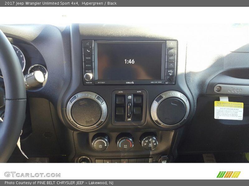 Hypergreen / Black 2017 Jeep Wrangler Unlimited Sport 4x4