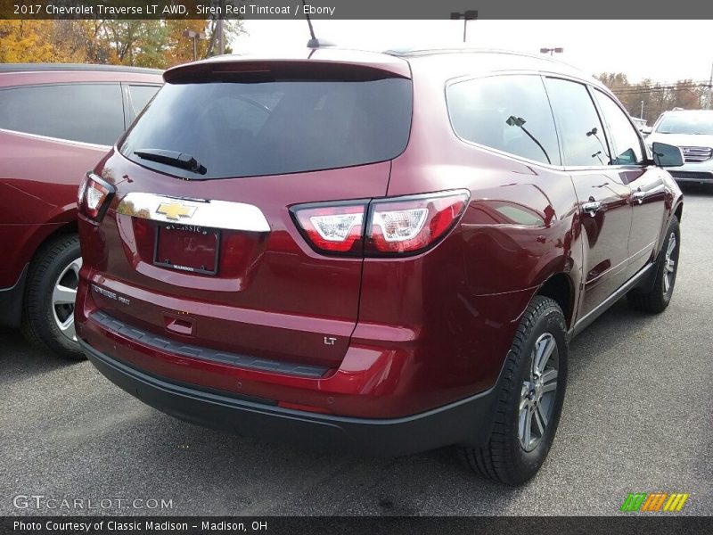 Siren Red Tintcoat / Ebony 2017 Chevrolet Traverse LT AWD