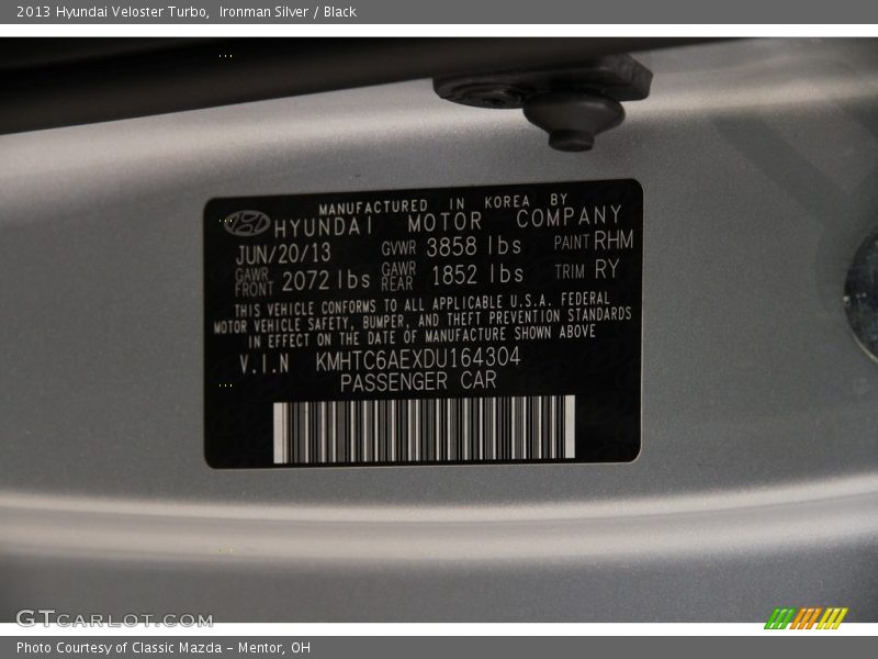 Ironman Silver / Black 2013 Hyundai Veloster Turbo
