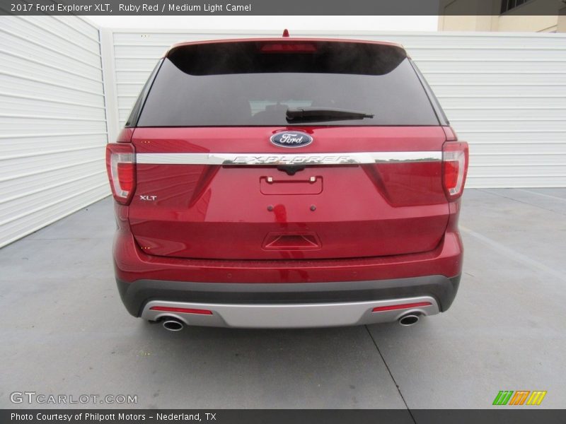 Ruby Red / Medium Light Camel 2017 Ford Explorer XLT