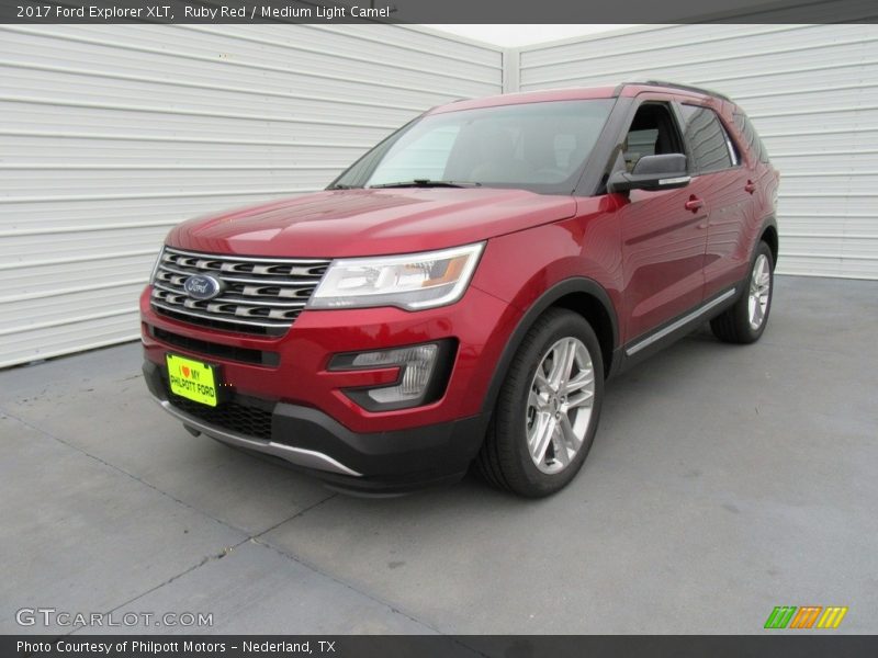 Ruby Red / Medium Light Camel 2017 Ford Explorer XLT
