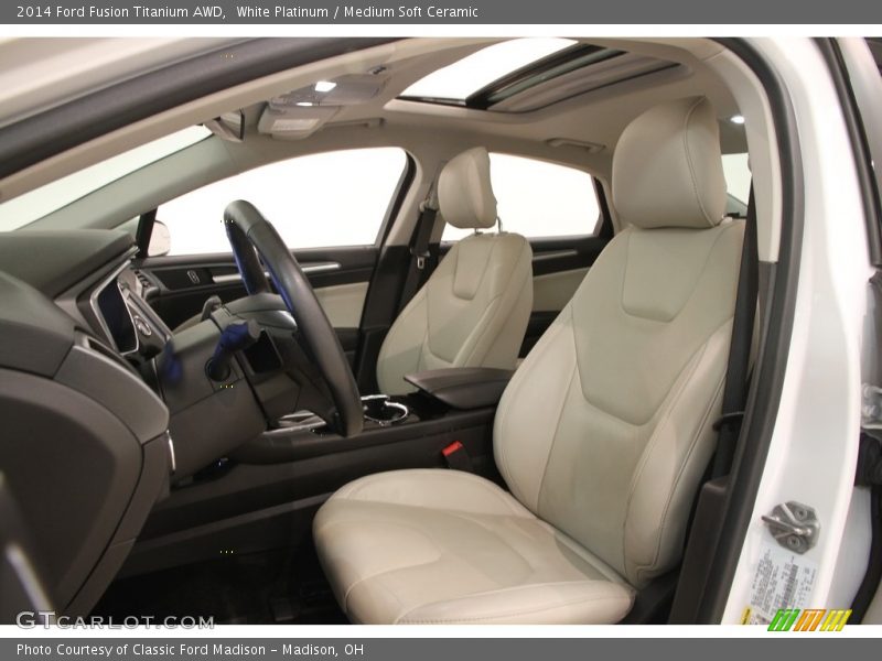 White Platinum / Medium Soft Ceramic 2014 Ford Fusion Titanium AWD