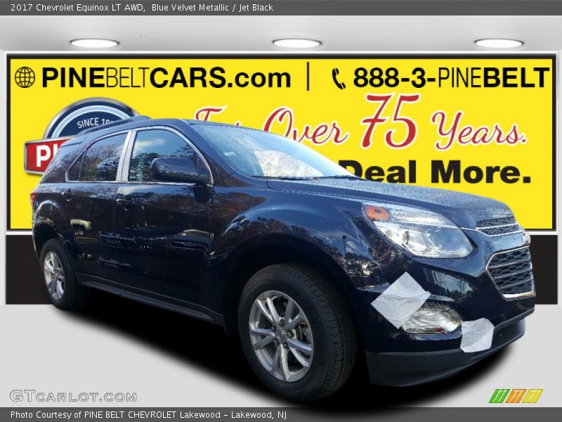 Blue Velvet Metallic / Jet Black 2017 Chevrolet Equinox LT AWD