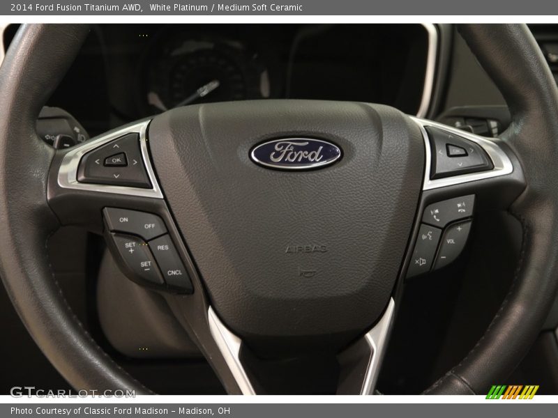 White Platinum / Medium Soft Ceramic 2014 Ford Fusion Titanium AWD