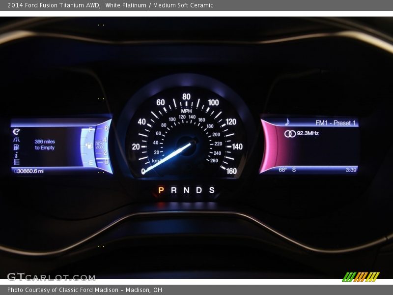 White Platinum / Medium Soft Ceramic 2014 Ford Fusion Titanium AWD