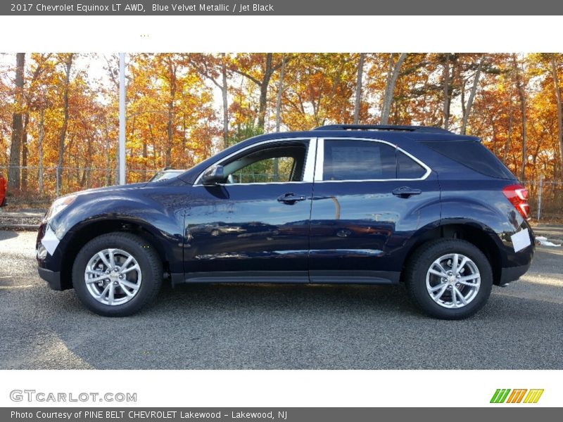 Blue Velvet Metallic / Jet Black 2017 Chevrolet Equinox LT AWD