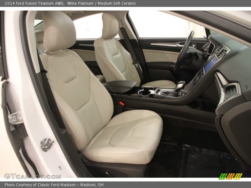 White Platinum / Medium Soft Ceramic 2014 Ford Fusion Titanium AWD