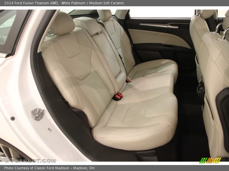 White Platinum / Medium Soft Ceramic 2014 Ford Fusion Titanium AWD