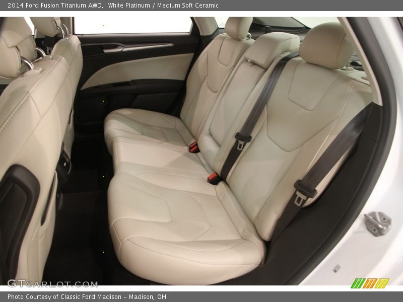 White Platinum / Medium Soft Ceramic 2014 Ford Fusion Titanium AWD