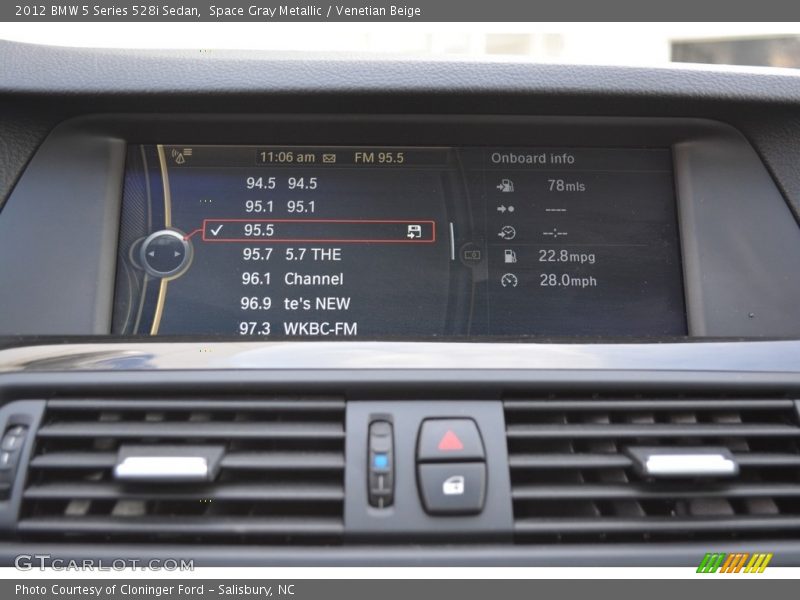 Space Gray Metallic / Venetian Beige 2012 BMW 5 Series 528i Sedan