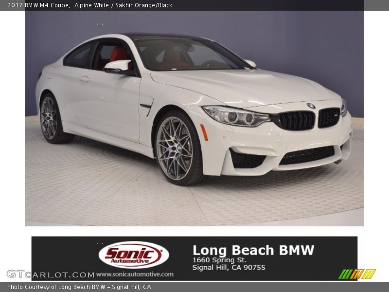 Alpine White / Sakhir Orange/Black 2017 BMW M4 Coupe