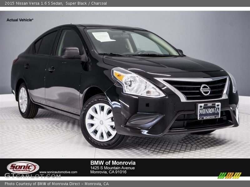Super Black / Charcoal 2015 Nissan Versa 1.6 S Sedan