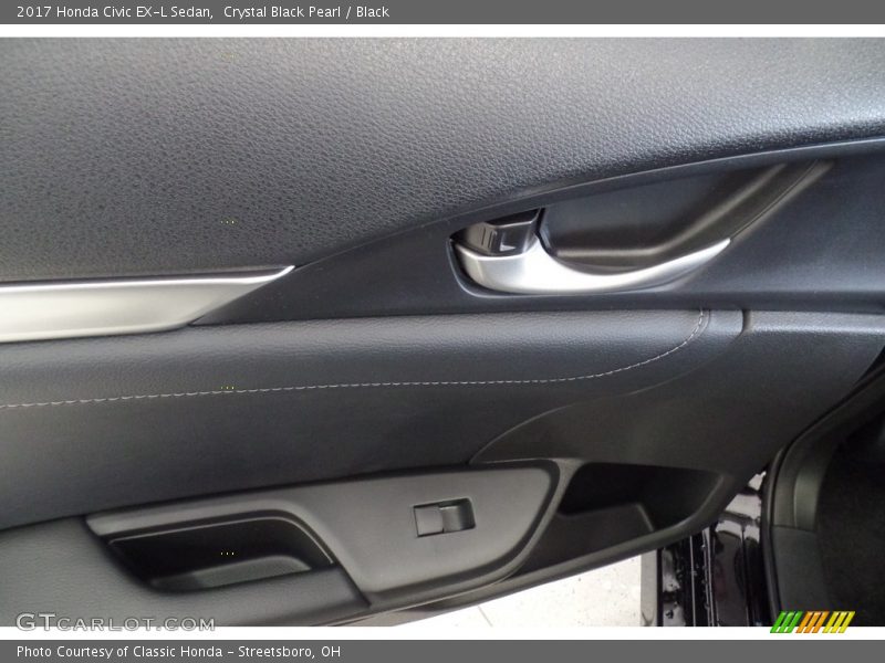 Crystal Black Pearl / Black 2017 Honda Civic EX-L Sedan