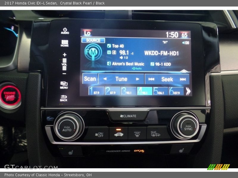 Controls of 2017 Civic EX-L Sedan