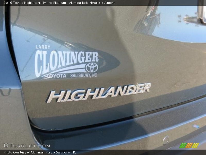 Alumina Jade Metallic / Almond 2016 Toyota Highlander Limited Platinum