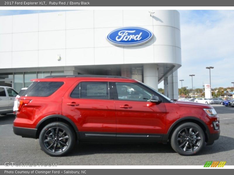 Ruby Red / Ebony Black 2017 Ford Explorer XLT