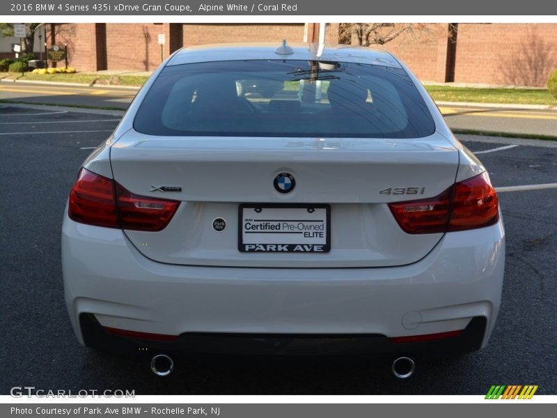 Alpine White / Coral Red 2016 BMW 4 Series 435i xDrive Gran Coupe