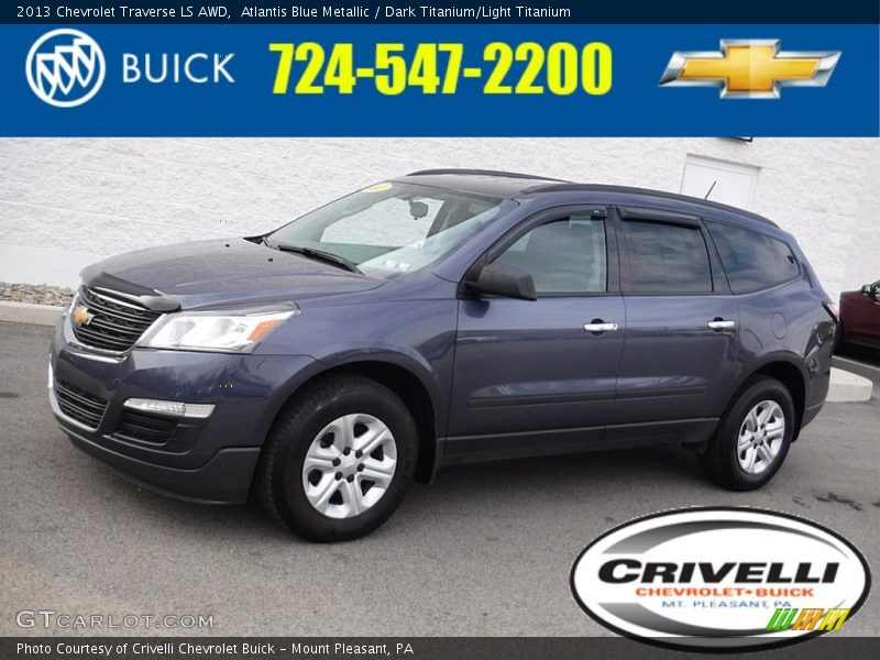 Atlantis Blue Metallic / Dark Titanium/Light Titanium 2013 Chevrolet Traverse LS AWD