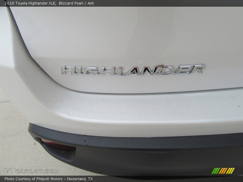 Blizzard Pearl / Ash 2016 Toyota Highlander XLE