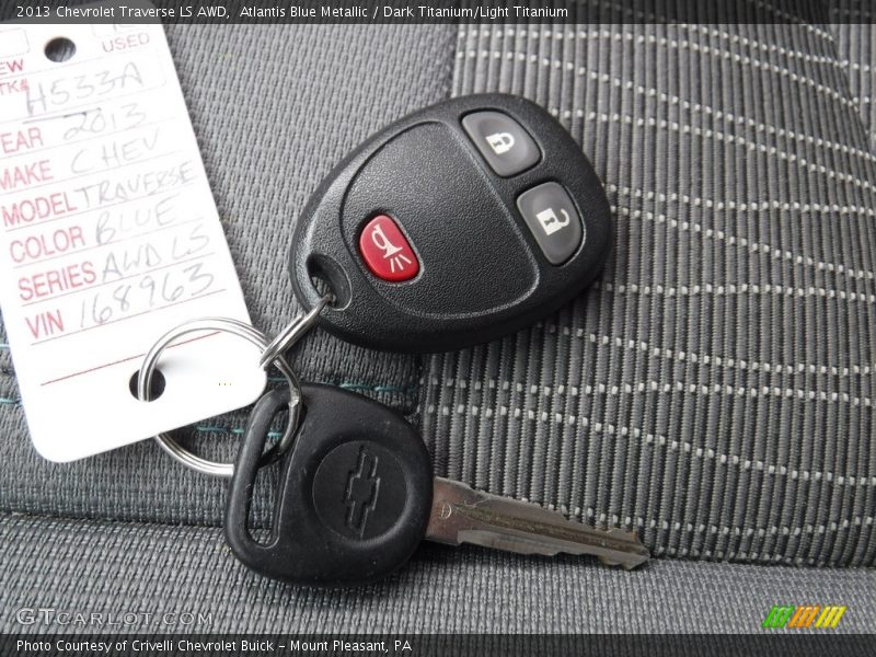 Atlantis Blue Metallic / Dark Titanium/Light Titanium 2013 Chevrolet Traverse LS AWD