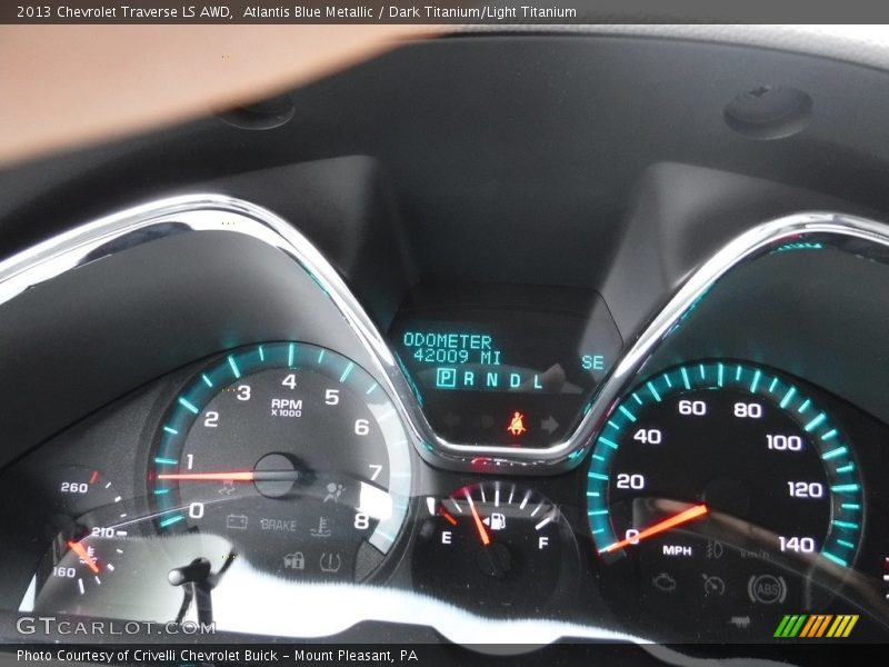 Atlantis Blue Metallic / Dark Titanium/Light Titanium 2013 Chevrolet Traverse LS AWD