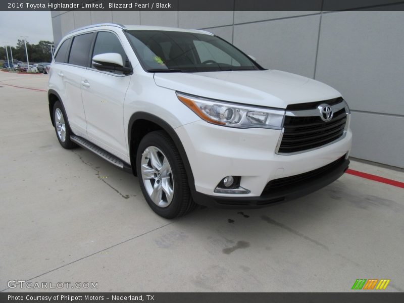 Blizzard Pearl / Black 2016 Toyota Highlander Limited