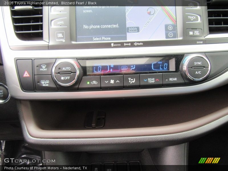 Blizzard Pearl / Black 2016 Toyota Highlander Limited