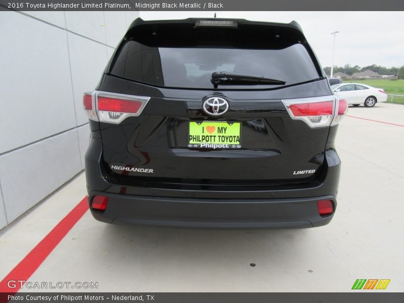 Midnight Black Metallic / Black 2016 Toyota Highlander Limited Platinum