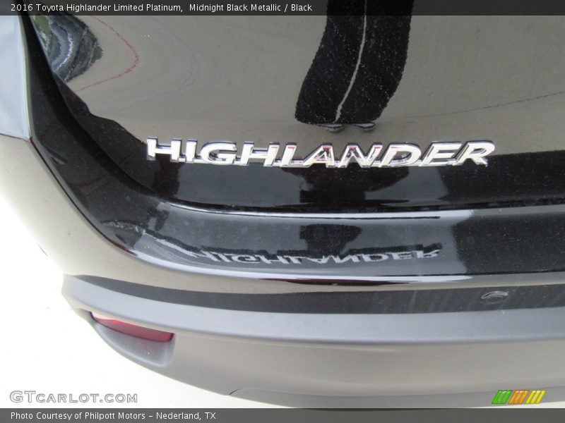 Midnight Black Metallic / Black 2016 Toyota Highlander Limited Platinum