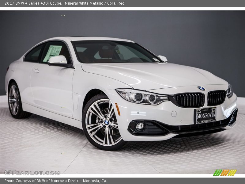 Mineral White Metallic / Coral Red 2017 BMW 4 Series 430i Coupe